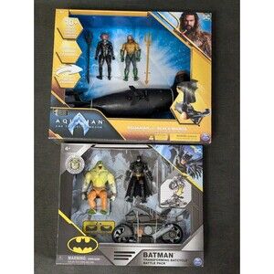 DC Comics Battle Sets, Aquaman vs Black Manta Batman vs Killer Croc Action   NEW